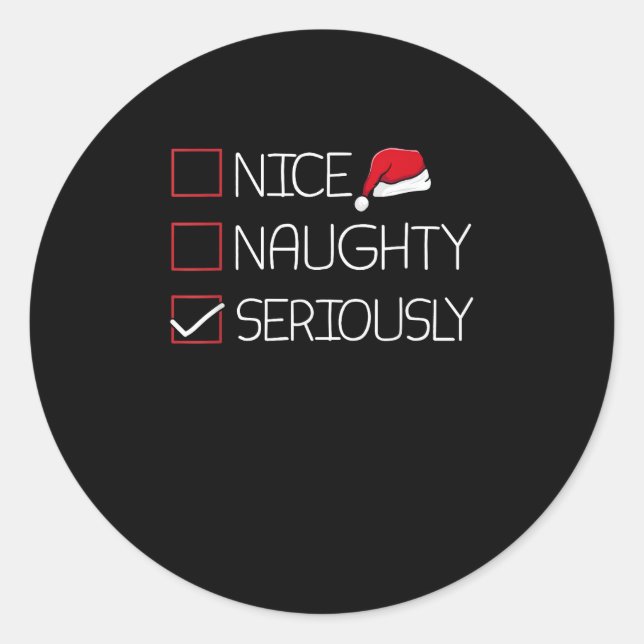 Sticker Rond Joli Coquin Sérieusement Noël Style Moderne  (Devant)