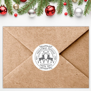 Sticker Rond Joli Courrier de Noël Express Santa pour Enfants