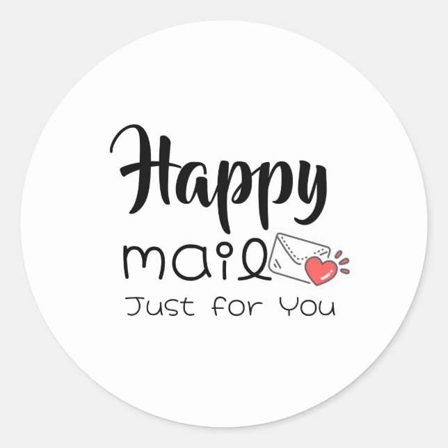 Sticker Rond Joli Courrier Joyeux Script Rien que pour Vous ave (Devant)
