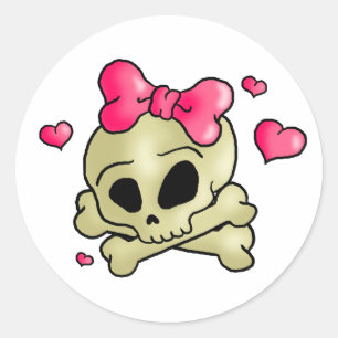 Sticker Rond Joli crâne