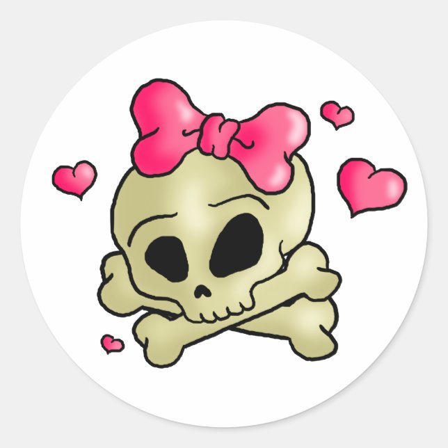 Sticker Rond Joli crâne (Devant)