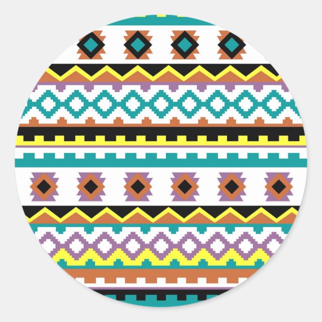 Sticker Rond Joli design motif coloré (Devant)