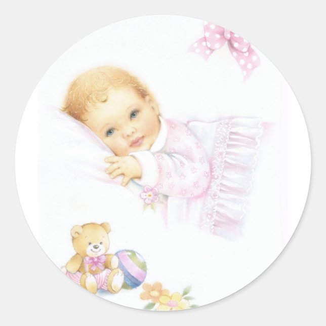 Sticker Rond Joli design pour bébé fille (Devant)