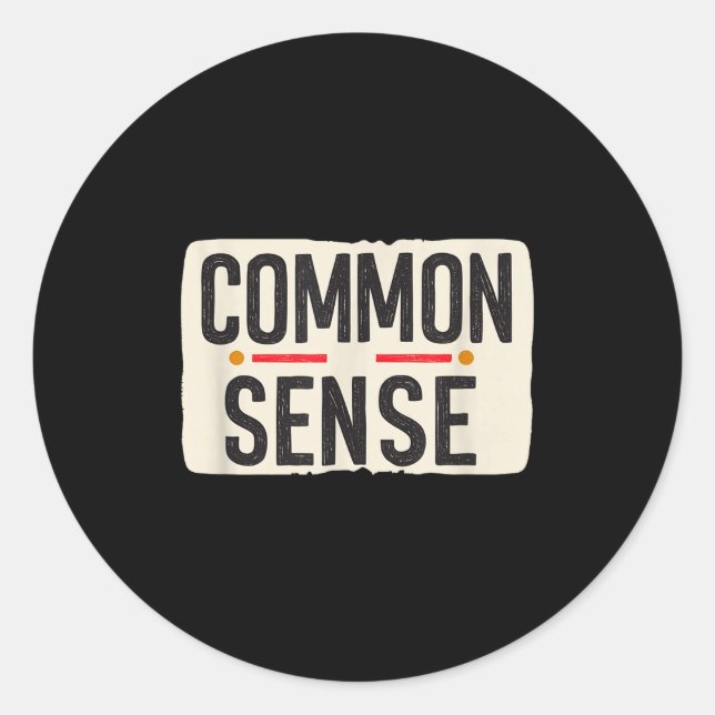 Sticker Rond Joli emblème de bon sens (Devant)