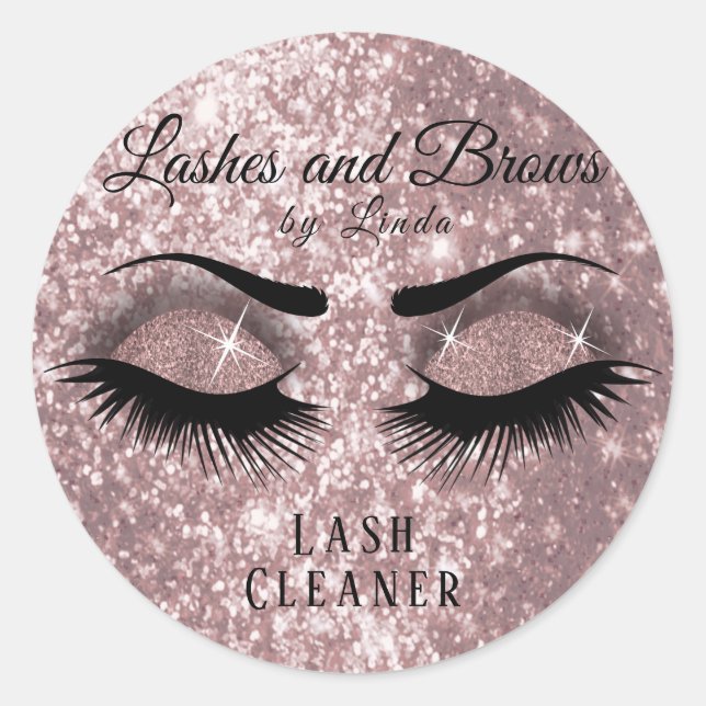 Sticker Rond Joli Eyelashes Nettoyant Lash Design - Rose (Devant)