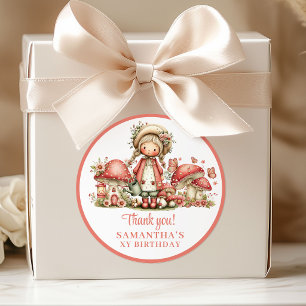 Sticker Rond Joli Faire Blush Rose Floral Anniversaire Remercie