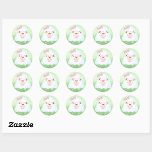 Sticker Rond Joli Fantôme de Latte au Matcha
