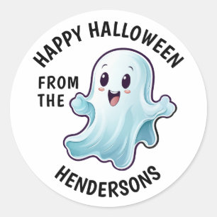 Sticker Rond Joli fantôme d'Halloween