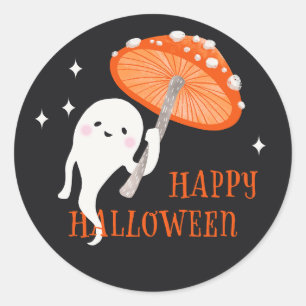 Sticker Rond Joli fantôme Joyeux Halloween