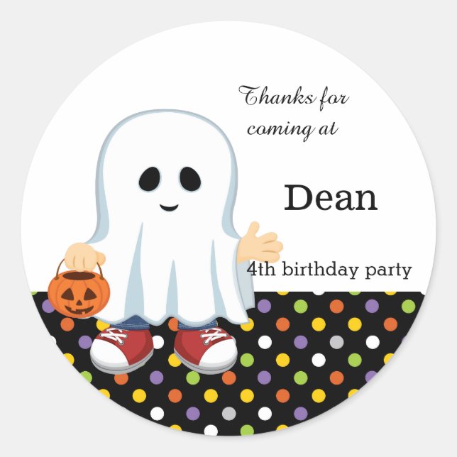 Sticker Rond Joli garçon fantôme (Devant)