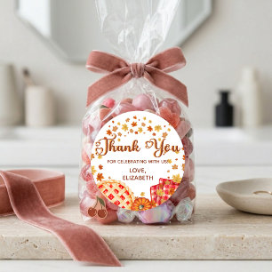 Sticker Rond Joli Gâteau à la Citrouille Garçon Fille Merci de