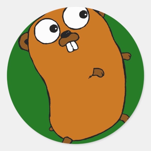 Sticker Rond joli gopher personnalisable (Devant)