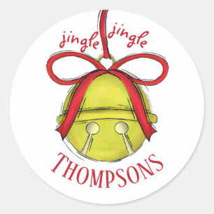 Sticker Rond Joli grelot tout au long de la fête fantaisiste de