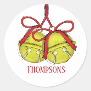 Sticker Rond Joli grelot tout au long de la voie festive Noël f