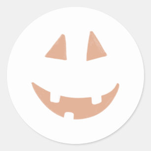 Sticker Rond Joli Halloween du Citrouille Jack O'Lantern