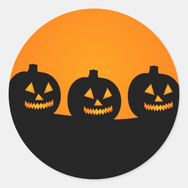 Sticker Rond Joli Halloween Jack-o'-lantern (Devant)