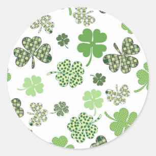 Sticker Rond Joli Irlandais blanc et vert