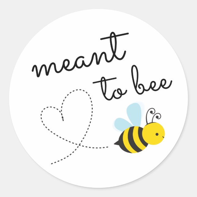 Sticker Rond Joli Jaune Signifie Abeille (Devant)