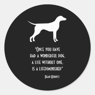 Sticker Rond Joli jaune vert Dean Koontz citation chien Coque-M