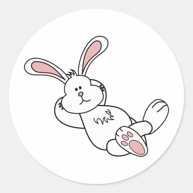 Sticker Rond Joli lapin de Pâques Chilling out (Devant)