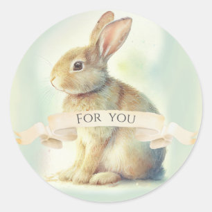 Sticker Rond Joli Lapin De Pâques Pour Vous