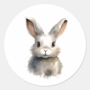 Sticker Rond Joli lapin Lapin Doux