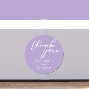 Sticker Rond Joli Lilac violet Mariage de typographie blanche