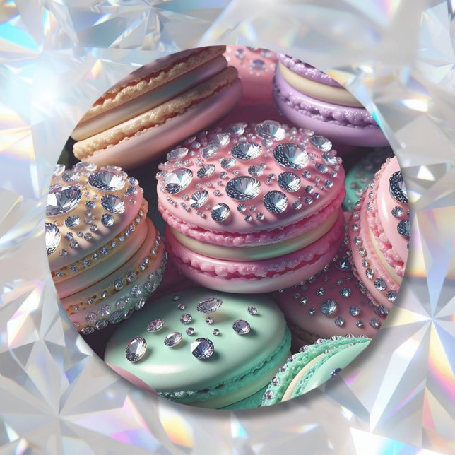 Sticker Rond Joli Macaron Bling (Créateur téléchargé)
