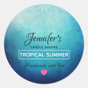Sticker Rond Joli Mandala Abstrait savon / Bougie