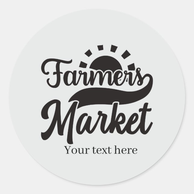 Sticker Rond Joli marché fermier ajouter du texte (Devant)