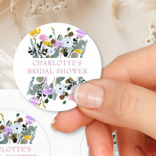 Sticker Rond Joli mariage champêtre avec pelouse de fleurs sauv