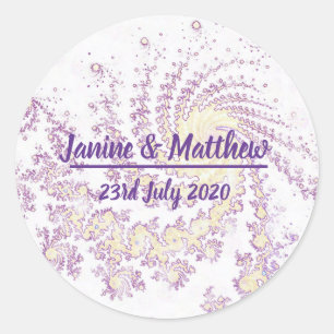 Sticker Rond Joli Mariage rose