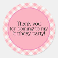 Joli Merci Anniversaire Gingham à Carreaux Roses B