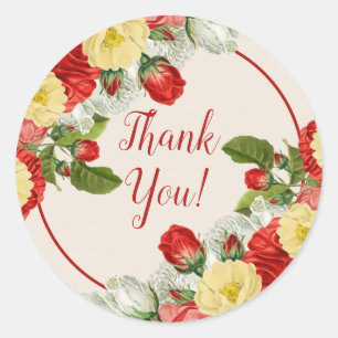 Sticker Rond Joli Merci de jardin victorien anglais Vintage