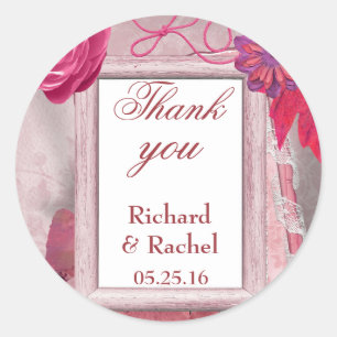 Sticker Rond Joli Merci violet