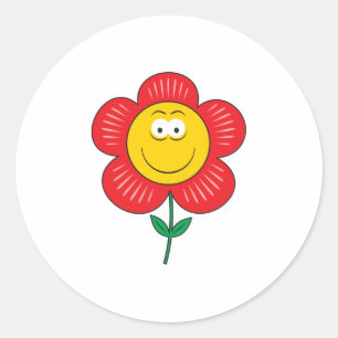 Sticker Rond Joli Minois Fleur