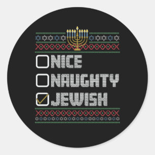 Sticker Rond Joli Moche Santa Juif Noël Hanukkah sale