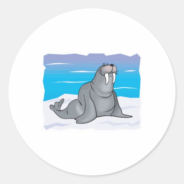 Sticker Rond joli morse heureux (Devant)