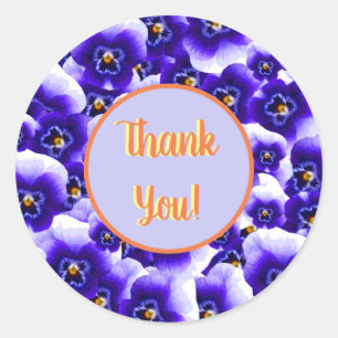 Sticker Rond Joli Motif de Merci de panneaux violets