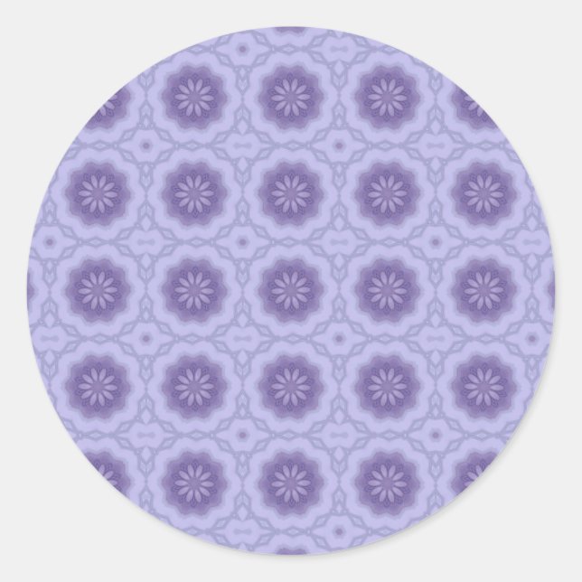 Sticker Rond Joli Motif en Lavender #2 (Devant)