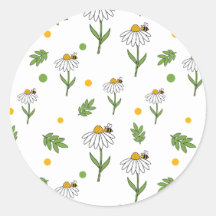 Joli motif sans couture de pâquerette et d'abeille