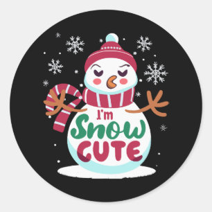 Sticker Rond Joli Noël ! Embrassez le charme hivernal de Noël