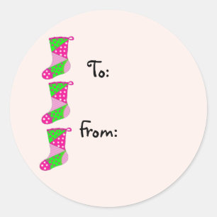 Sticker Rond Joli Noël Patchwork