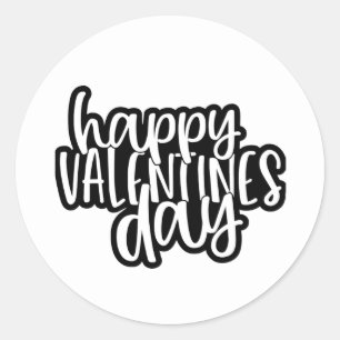 Sticker Rond Joli noir blanc Joyuse Saint Valentin lettrage 