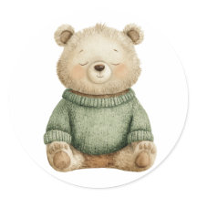 Joli ours des bois en pull vert