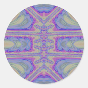 Sticker Rond ~ Joli Pastel Tons Fractal ~