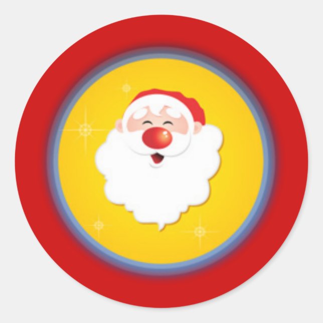 Sticker Rond Joli Père Noël (Devant)