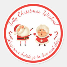 Joli Père Noël & Madame Claus Vœux de Noël Enve