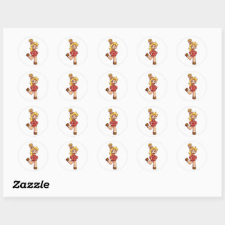 Sticker Rond Joli personnage Chibi Frites Cheveux Dessin Animé