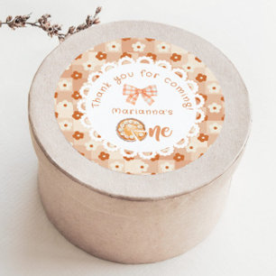 Sticker Rond Joli petit chou 1er anniversaire Merci